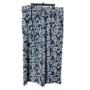 Classic Concepts Woman's  Flowy Black /White Floral Wide-Leg Pants Size 3XL